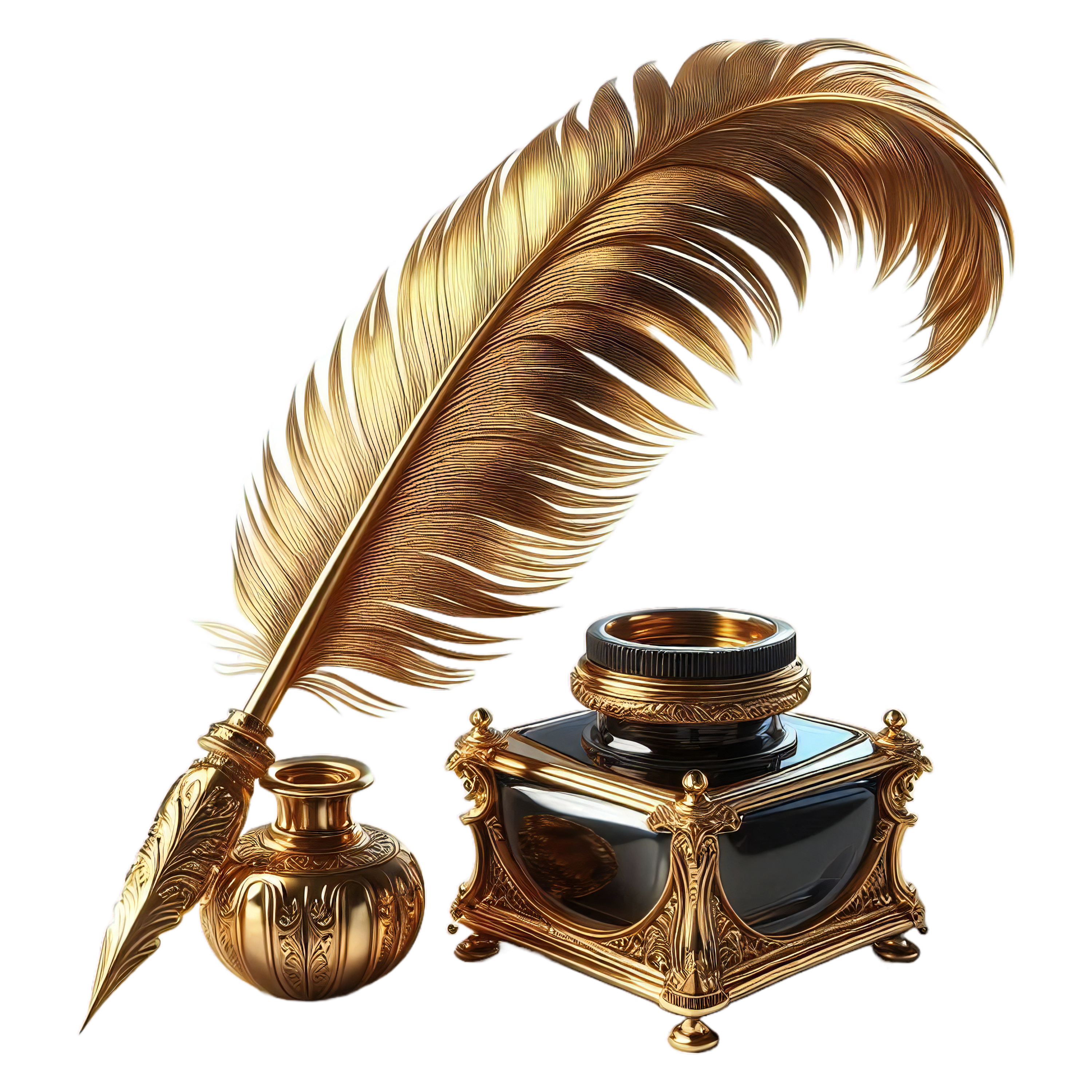 A quill and inkwell for lyric writing and poetry.